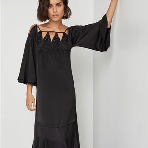 Bcbg Embroidered Cut Our Gown Black S NWT!
